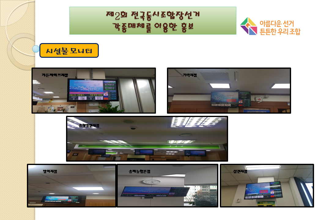 제2회 전국동시조합장선거 각종매체를 이용한 홍보 시설물 모니터