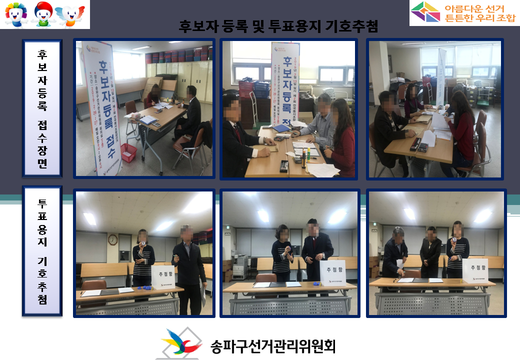 후보자 등록 및 투표용지 기호추첨 후보자등록 접수장면, 투표용지 기호추첨